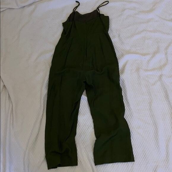 Line and Dot Green Spaghetti Strap Jumpsuit | Sz S - Picture 5 of 8